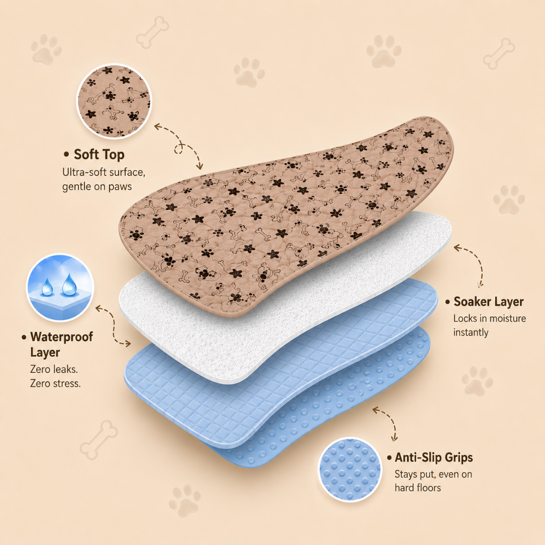 WooofPals™ Tapete Higiênico Lavável para Cães